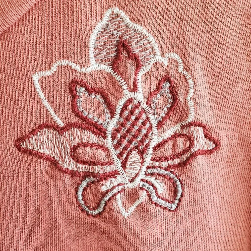 Loft 3/4 sleeve embroidered lightweight sweatshirt small - Picture 5 of 7